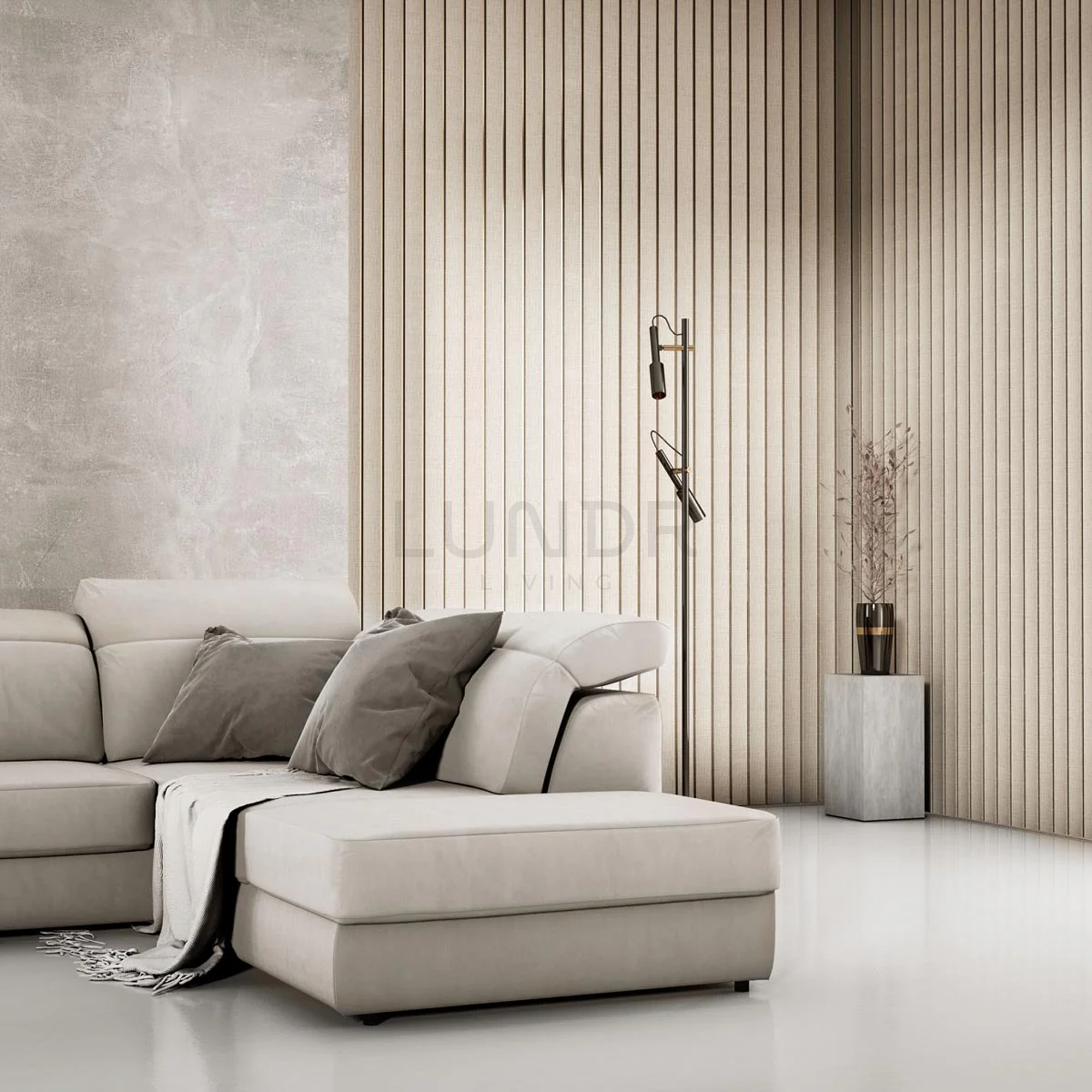 LYRA – 3D Wandpanelen Kunststof – Beige 270×12 cm