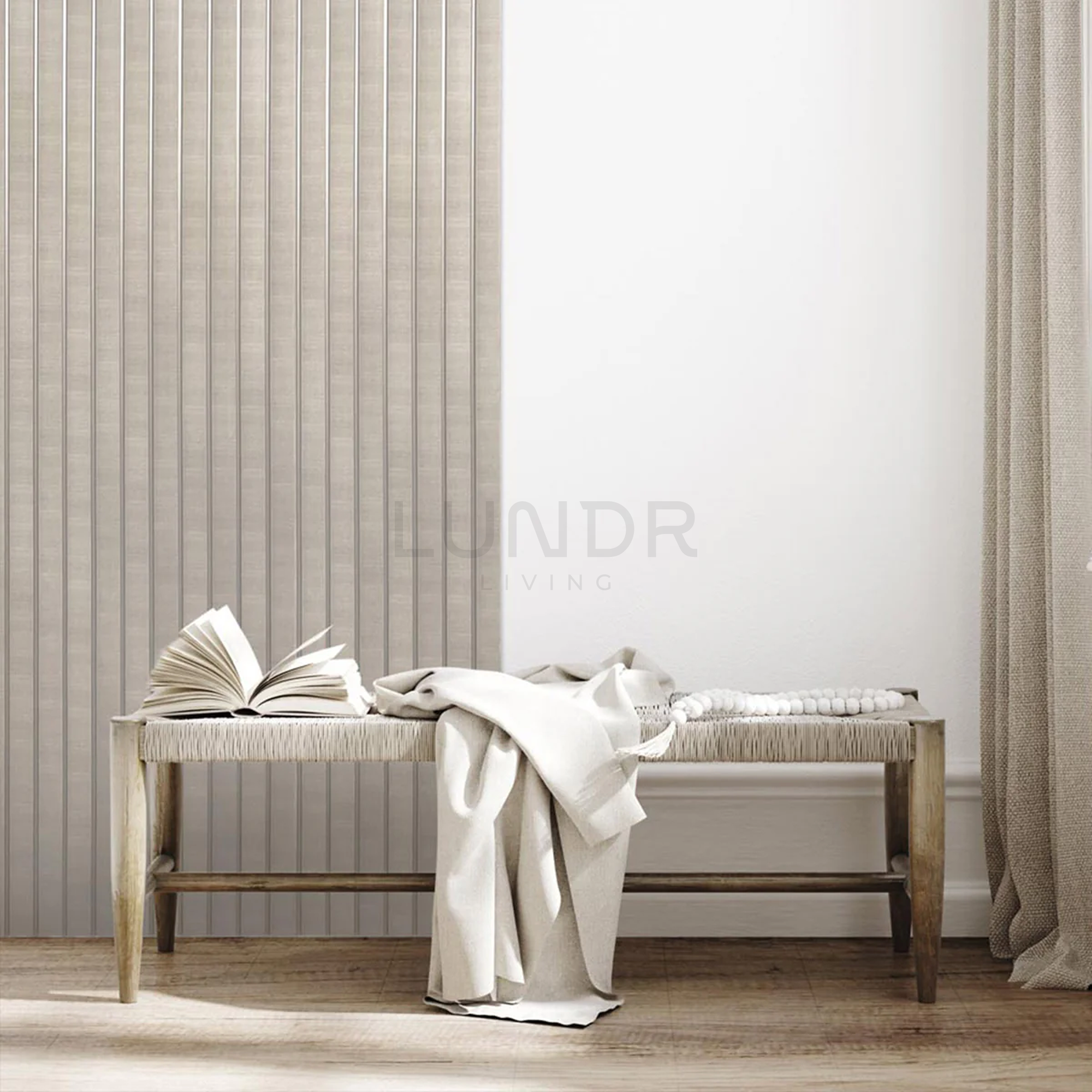 LYRA – 3D Wandpanelen Kunststof – Beige 270×12 cm