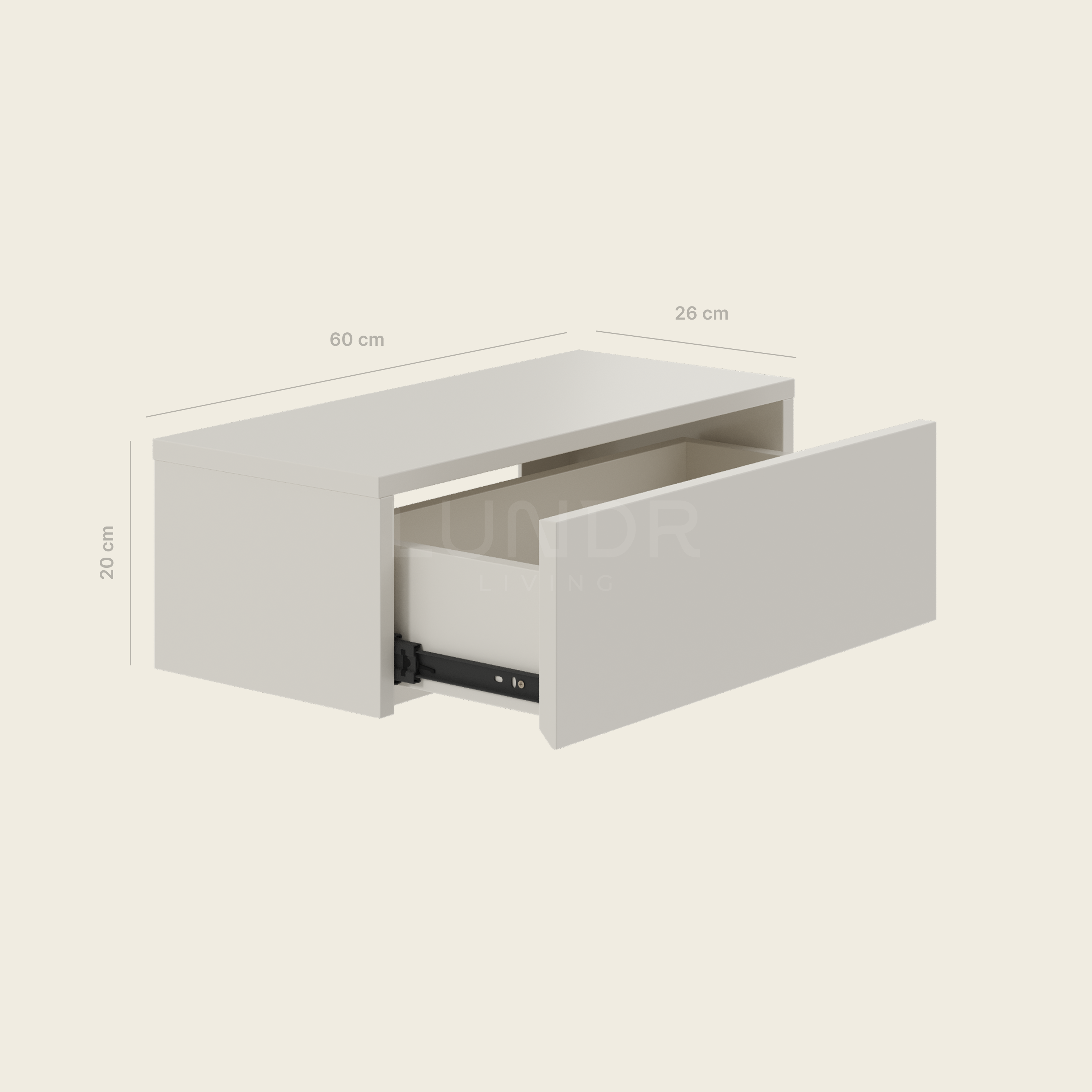 LUND – Halfronde Spiegelkast Beige