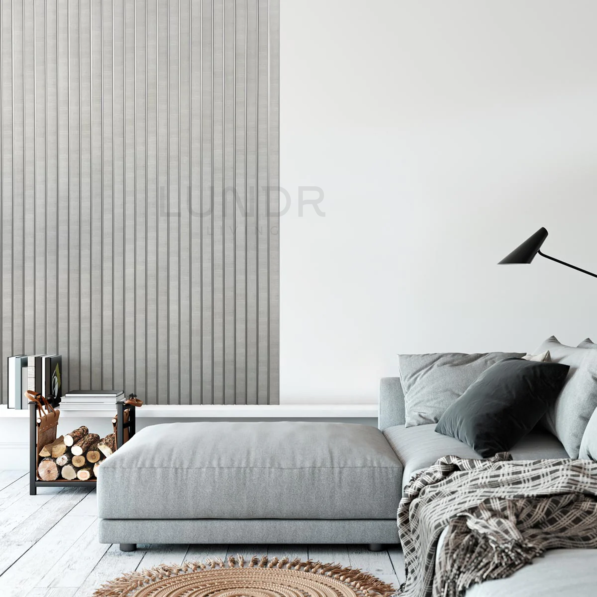 LYRA – 3D Wandpanelen Kunststof – Grijs 270×12 cm