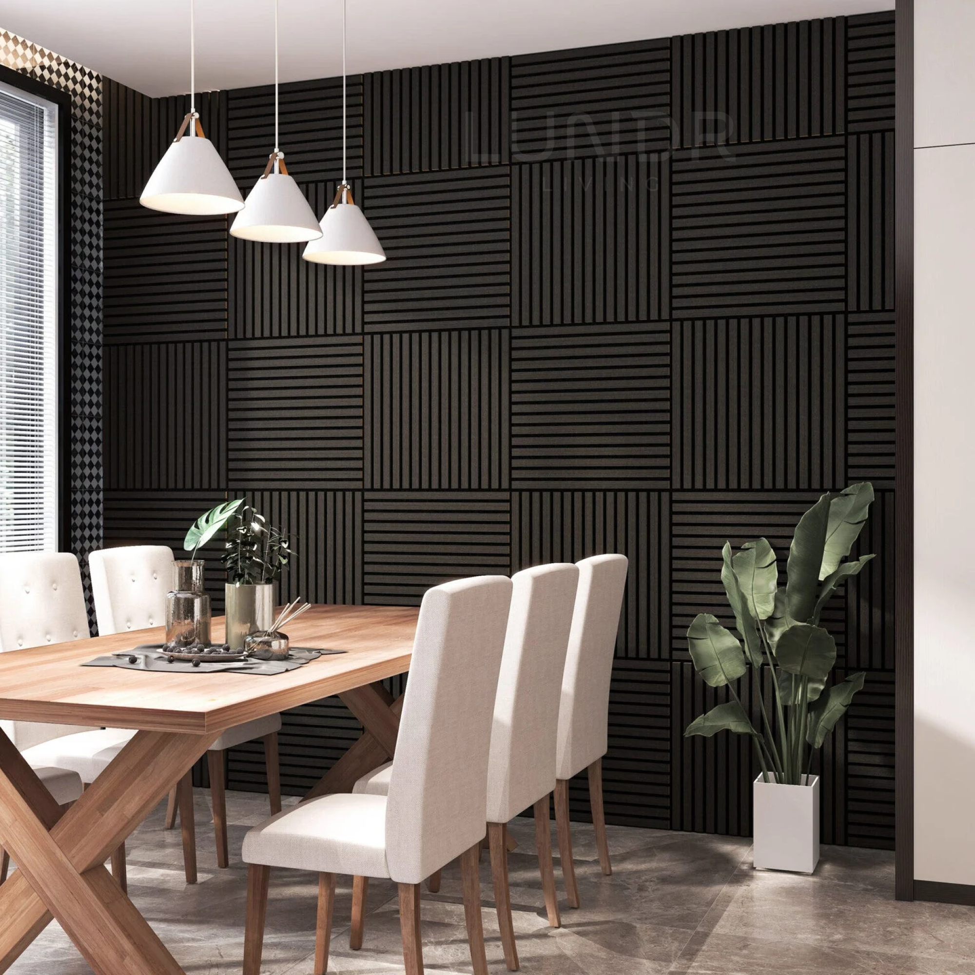 ASKA – Akoestische panelen - Eiken Zwart 60x60 cm