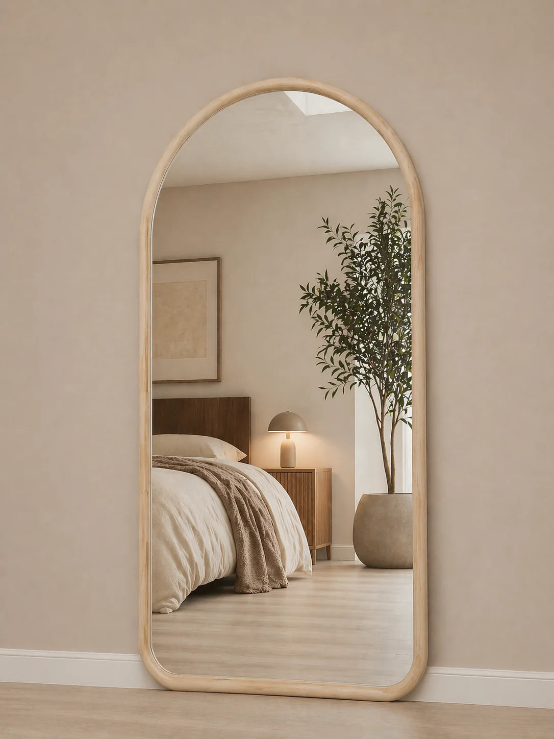 BÅGE – Boogspiegel Natural Oak 180 × 100 cm