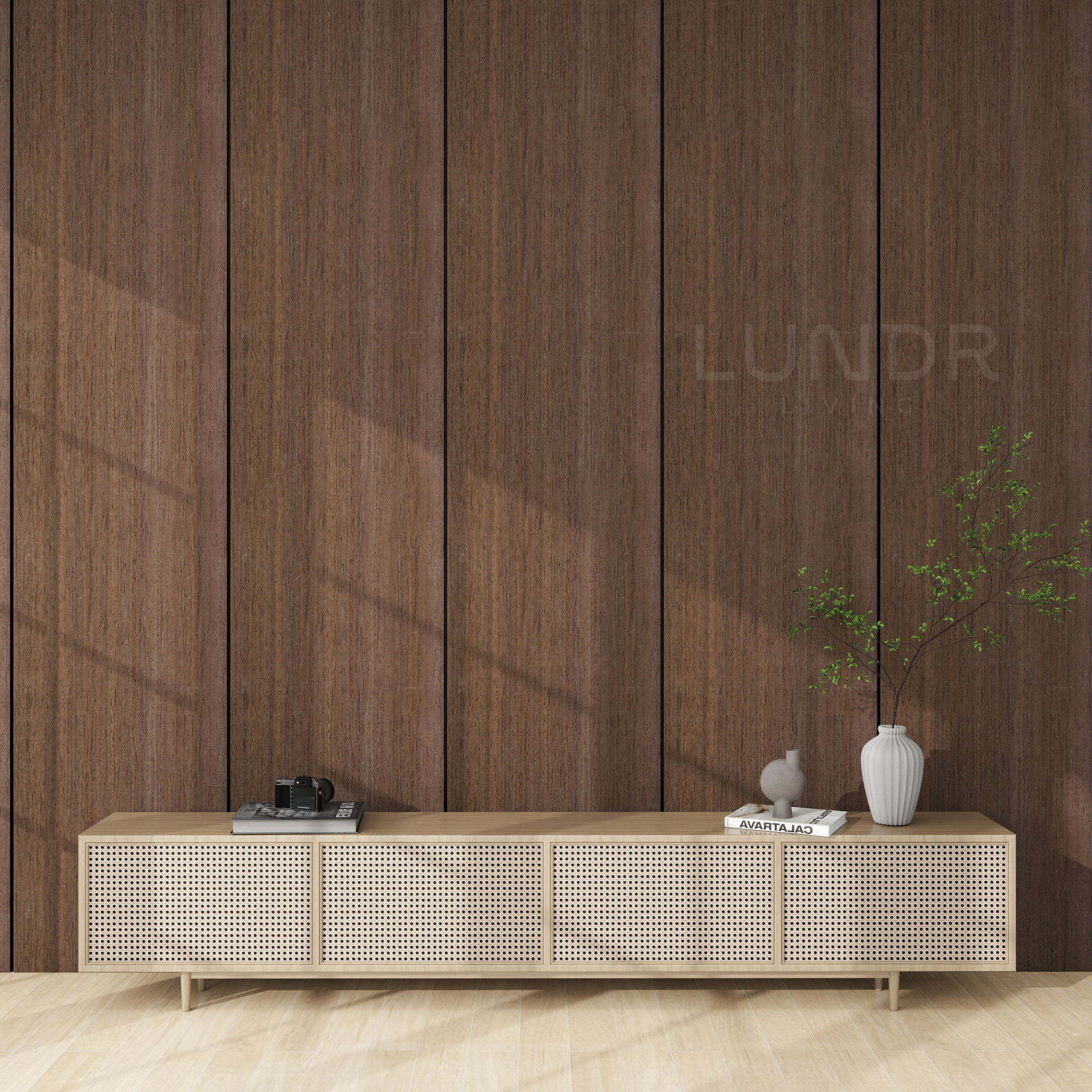 LOMA – Akoestische wandpanelen – Eiken Dark Walnoot 270 × 60 cm