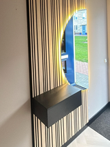 LUND – Halfronde Spiegelkast Zwart