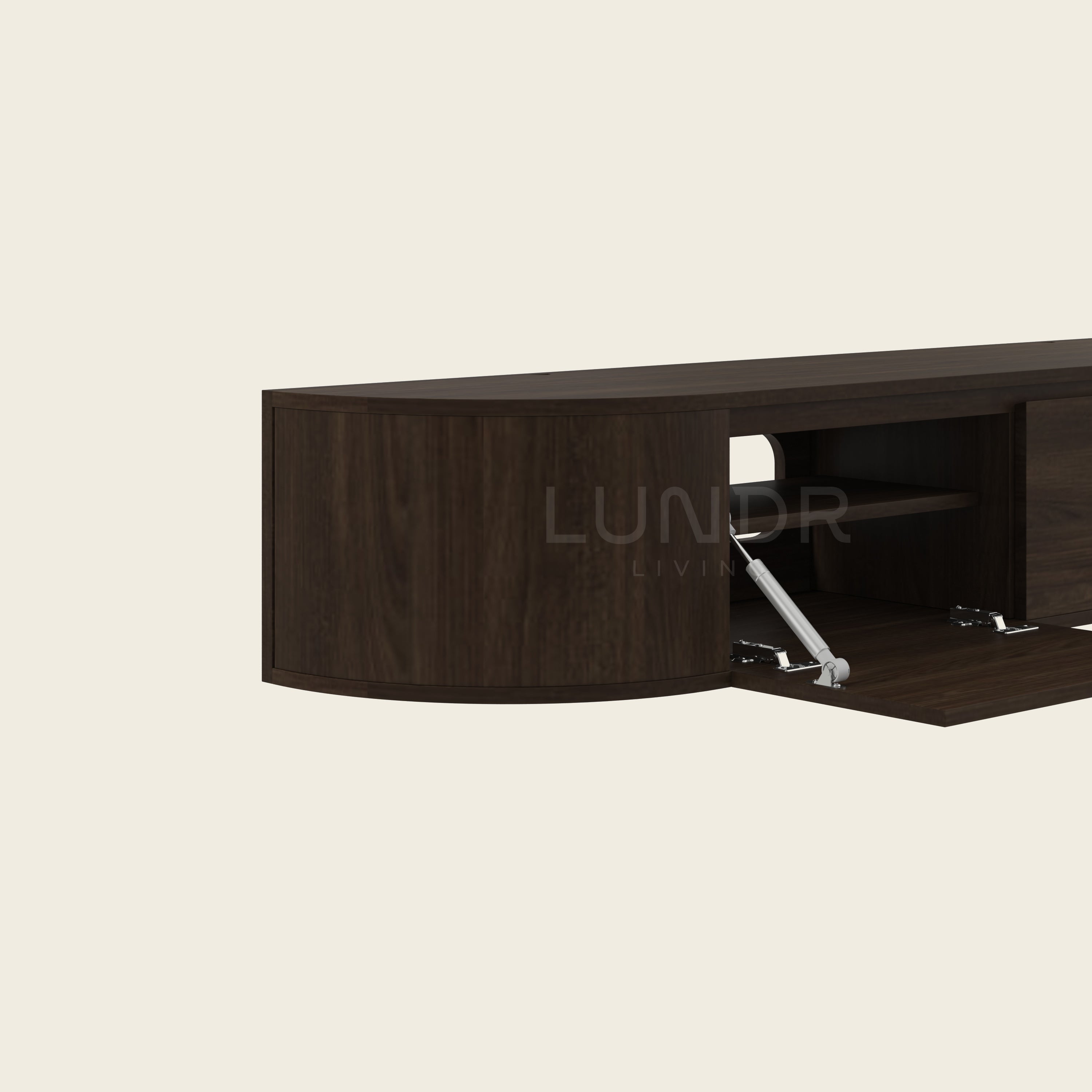 NOOR – Zwevend TV-Meubel 240 cm - Walnoot