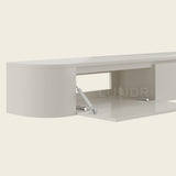 ELVA – Curved Zwevend TV-Meubel 280 cm - Beige